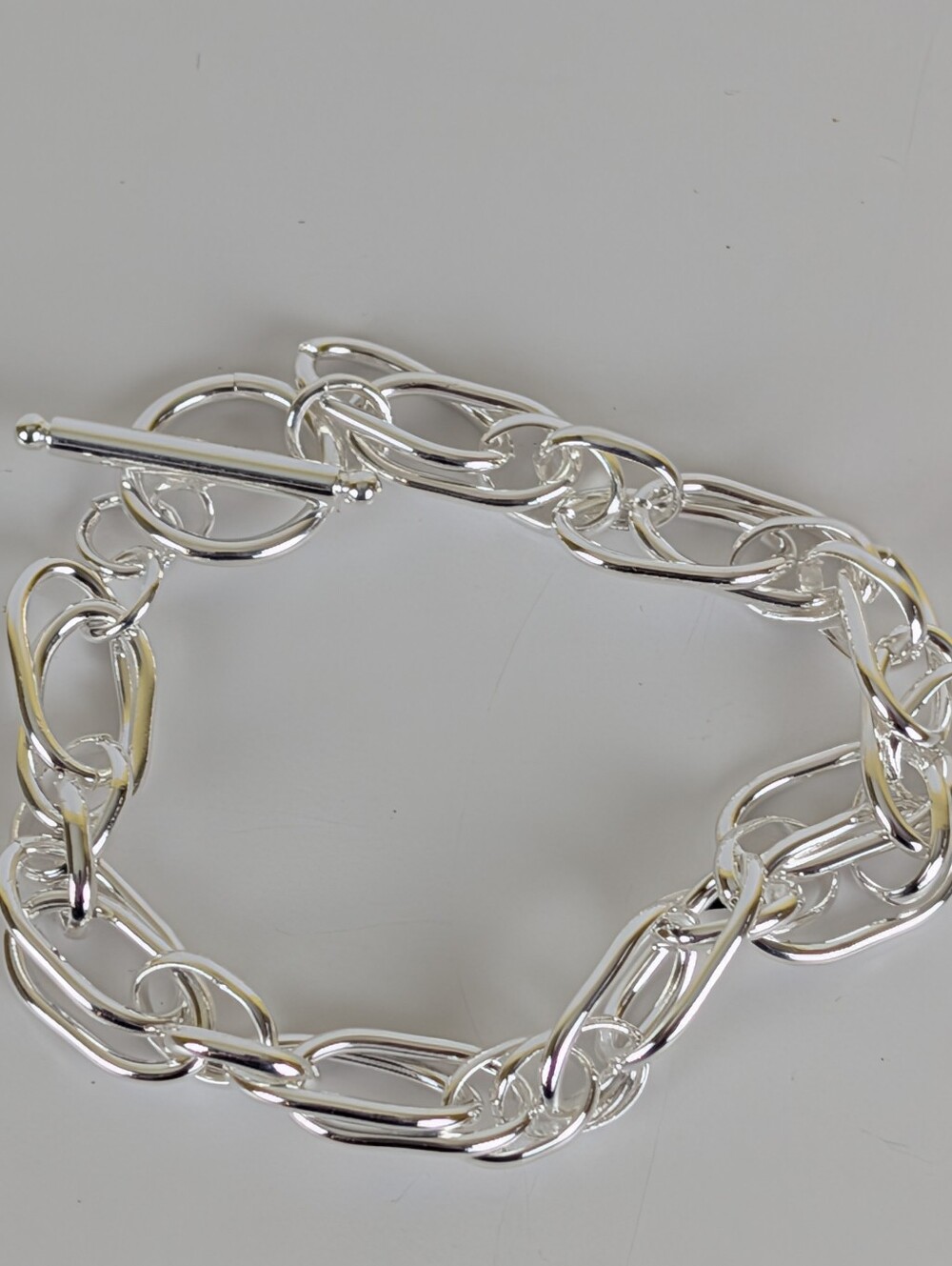 925 Sterling Silver Toggle Clasp Link Bracelet